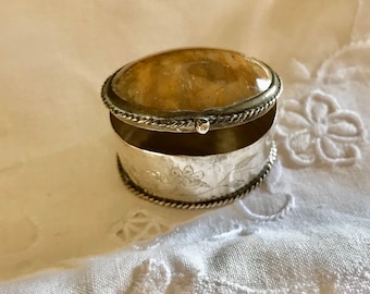 Pastillero antiguo de plata de ley ~ Plata 800 ~ Plata europea ~ Plata italiana