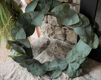 Envío gratuito... Guirnalda de magnolia ~ Guirnalda de hojas ~ Dos estilos ~ Gran guirnalda