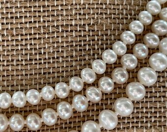 Collar elegante de perlas de grado AAA ~ Cierre de oro de 14 quilates ~ (Piense en Downton Abbey) Novia nupcial