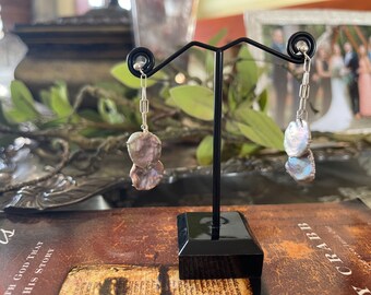 Pendants d'oreilles avec perles de Keshi ~ En argent sterling, or rose, or jaune ~ Boucles d'oreilles en perles