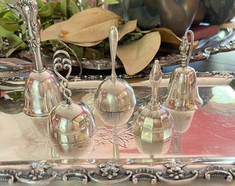Cloches de dîner en argent sterling ~ Cloches anciennes en argent 925 ~ Mariée ~ Mère de la mariée ~ Wallace Webster Reed et Barton Bells