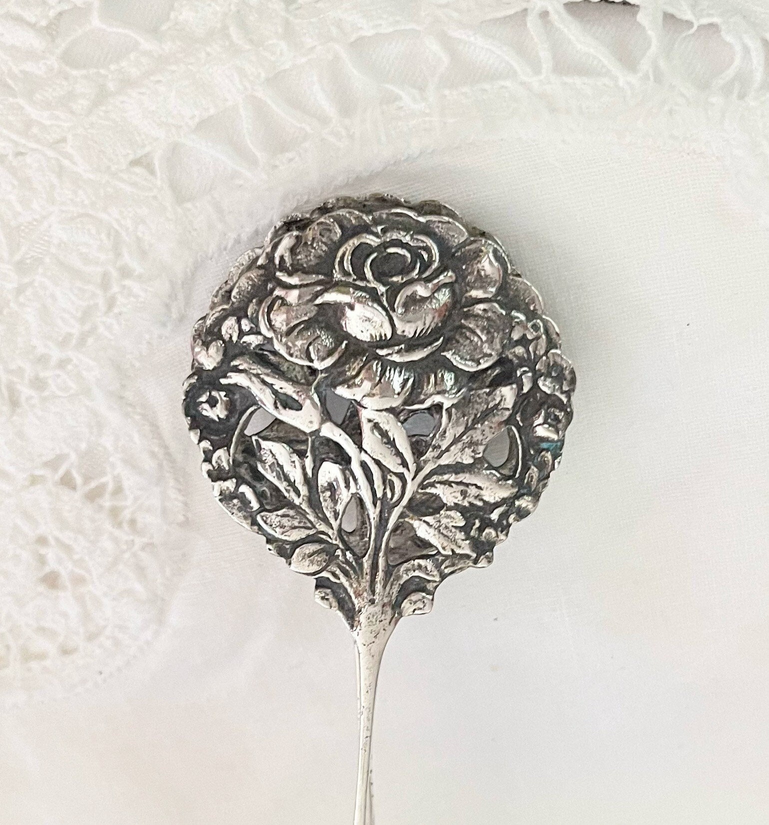 Antique European 800 Silver Pastry Tongs Silver Tongs German Silver