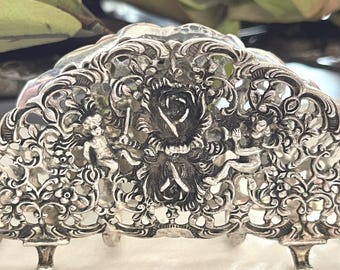 Portacartas antiguo Albert Bodamer de plata 835 ~ Portacartas alemán ~ Portatarjetas de visita