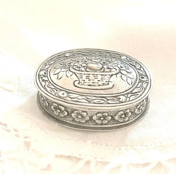 Large Antique Sterling Silver Pill Boxes ~ 800 Silver ~ European