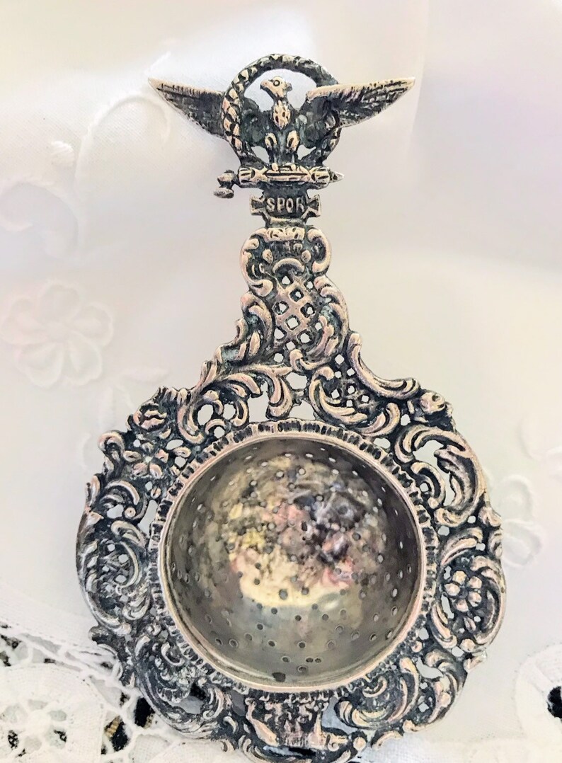 Italian Tea Strainer ~ Silver Tea Caddy ~ 800 Silver ~ Italy ~ Silver ~NBJ890 ~circa 1935