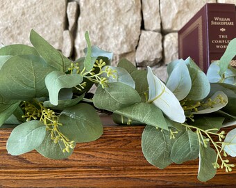 Seeded Eucalyptus Garland on Flexible Twig Core~ Leafy Garland ~ Great Garland