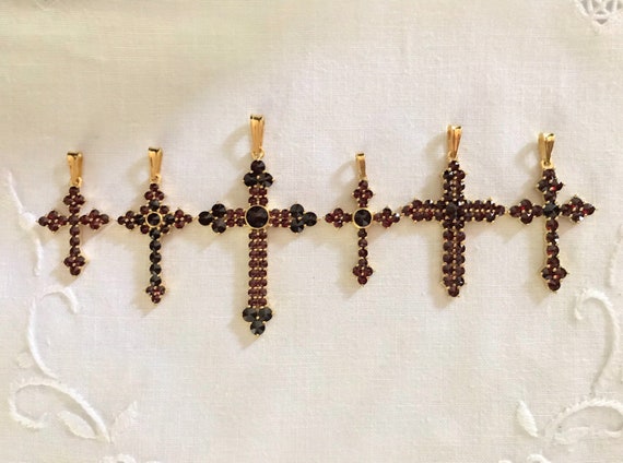 Garnet Cross Necklaces ~ Garnet Cross Necklace ~ G