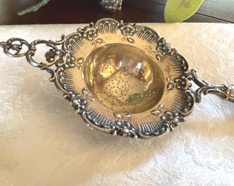 Colador de té de plata alemana ~ Colador de té antiguo ~ Plata 800