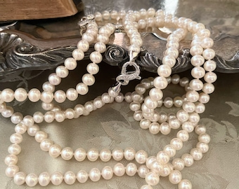 Lovely Pearl Necklace ~ 8mm Pearls ~ Bridal Pearls ~ Bridesmaid ~ Bride ~ Wedding