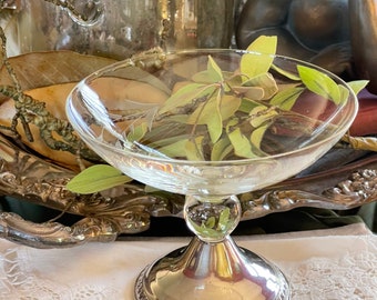 Compotas de plata de ley y vidrio Duchin ~ Dos estilos