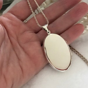 Modern Delightfully Large Oval Locket ~ Large Sterling Silver Locket ~ Sterling Locket ~ Gift Wrapped