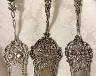 Drie antieke Duitse 800 zilveren serveerschalen ~ Hildesheimer Rose Server ~ Vintage Duits zilver