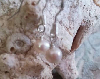 Cultured Pearl Sterling Silver Drop Earrings ~ Gold Filled Drop Earrings ~ Pearl Earrings ~ Bride Bridal Bridesmaid Jewelry ~ NBJ504