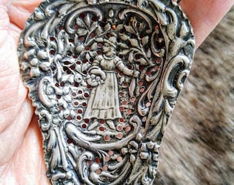 Prachtige Nederlandse doorboorde 800 zilveren serveerlepel ~ antieke serveerlepel ~ 800 zilver ~ Duits zilver