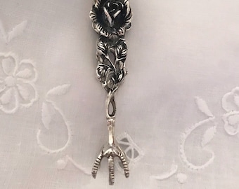 Preciosas pinzas para azúcar alemanas Felisch & Kirchheim de plata 800 (~835) ~ Pinzas para azúcar de plata ~ Plata antigua