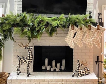 ¡Lea la descripción! Repisa espectacular: guirnalda de pino con agujas largas y eucalipto, cedro y magnolia.