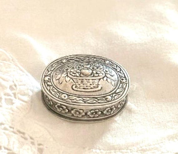 Large Antique Sterling Silver Pill Boxes ~ 800 Silver ~ European