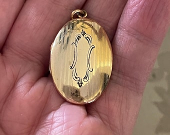 Medallón antiguo chapado en oro ~ Medallón antiguo de oro ~ Medallón antiguo ~ Medallón Art Déco ~ Medallón Ballou