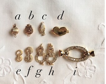 Fermoir en argent sterling ~ Fermoir en or rose ~ Fermoir en or jaune ~ Boucle déployante