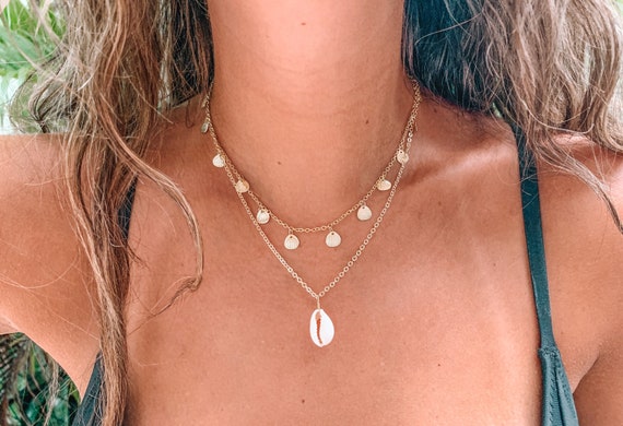 Xileg Womens Pendant Necklace Fashion Gold Color Cowrie Shell Choker Necklace Women Bohemia Statement Punk Bead Rope Chain Necklace Xileg Womens Pendant Necklace Fashion Gold Color Cowrie Shell Choker Necklace Women Bohemia Statement Punk Bead Rope Chain Necklace