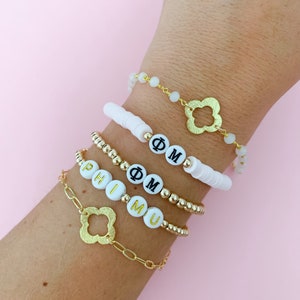 Quatrefoil or Letters Gold Bracelet Sorority