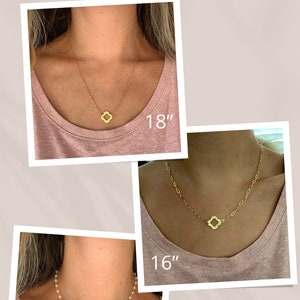 Gold Plated Quatrefoil Beaded Chain Necklace Phi Mu gift