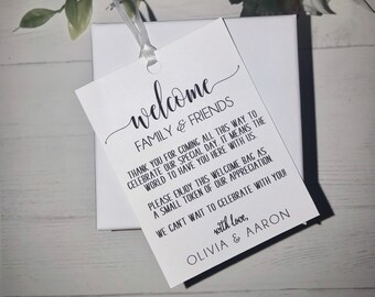 Wedding Welcome Bag Tags - Destination Wedding Gift Tags for Guests - Welcome Bag Gift Tags