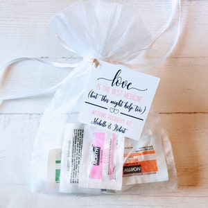Hangover Kit Bag & Tag- Wedding Recovery Kit- DIY Hangover Kit- Set of 10- bachelorette party