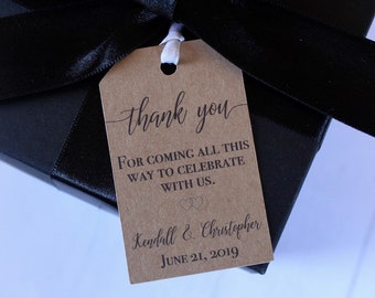 Thank You Favor Tags -Personalized Wedding Favor Tags- Wedding Favor Labels- Welcome Bag Tags- Celebration Tags-Set of 24