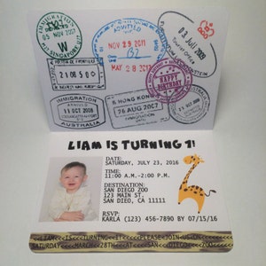 Safari Passport Invitation - Safari Kids Birthday Party Invitation ...