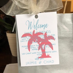 Wedding Welcome Bag Tags - Destination Wedding Gift Tags for Guests - Welcome Bag Gift Tags-Set of 10