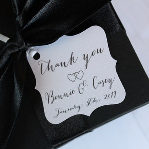 Boda Gracias Etiquetas -Etiquetas personalizadas del favor de la boda- etiquetas del favor de la boda-elegante favor etiquetas-conjunto de 24