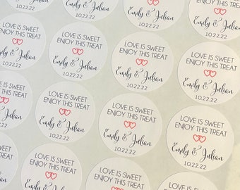 Love is Sweet Favor Stickers -  Personalized Favor Stickers - Personalized Favor Stickers - Favor Labels - Wedding Labels  Favors