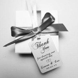 Boda Gracias Etiquetas -Personalized Wedding Favor Tags- gracias por compartir nuestro día especial colgar etiquetas