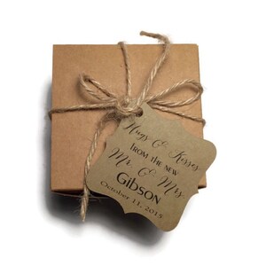 Etiquetas de agradecimiento de boda -Etiquetas de favor de boda personalizadas- gracias del nuevo señor y señora Etiquetas de favor elegantes-Juego de 50