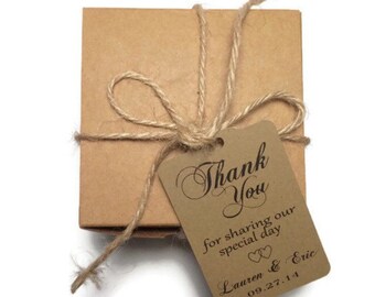 Wedding Thank You Tags -Personalized Wedding Favor Tags-set of 50