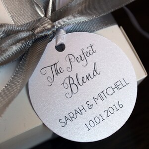 The Perfect Blend Wedding Favor Tags - Wedding Favor Thank You Tags -Personalized Wedding Favour Tags - Elegant Favor Tags - Set of 50