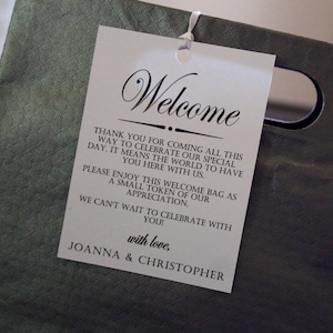Wedding Welcome Bag Tags - Destination Wedding Gift Tags for Guests - Welcome Bag Gift Tags