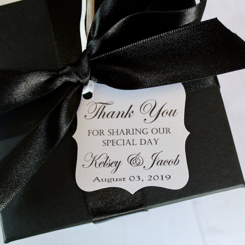 Personalized Wedding Favor Tags thank you for sharing our special day-Elegant Favor Tags-Set of 50 Wedding  Favor Thank You Tags