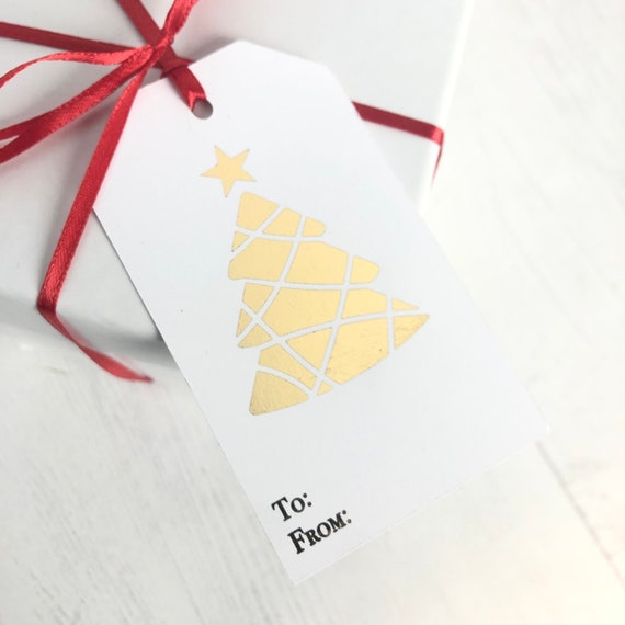 Christmas Tags Gold Foil Gift Tags Xmas Tags Christmas Labels Elegant Gift  Tags for Presents 