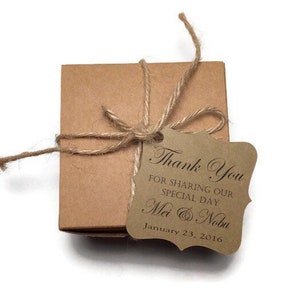 Wedding Favor Tags - Wedding Thank You Tags -Personalized Wedding Favor Tags- Thank you for sharing our special day- hang tags -Set of 50