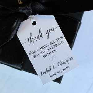 Thank You Favor Tags -Personalized Wedding Favor Tags- Wedding Favor Labels- Welcome Bag Tags- Celebration Tags-Set of 50