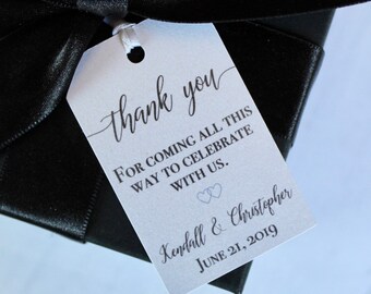 Thank You Favor Tags -Personalized Wedding Favor Tags- Wedding Favor Labels- Welcome Bag Tags- Celebration Tags-Set of 50
