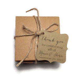 Wedding Thank You Tags - Personalized Wedding Favor Tags - Thank You For Celebrating With Us - Elegant Favor Tags - Set of 50