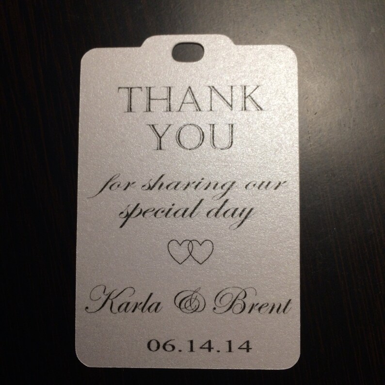 Personalized Wedding Favor Tags Wedding Thank You Tags thank you for sharing our special day