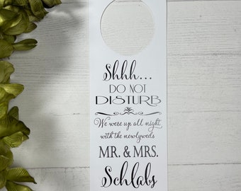 Shhh Do Not Disturb -Wedding Door Hanger-Personalized door hanger for out of town guests - Destination wedding door sign-Door Tags-set of 10