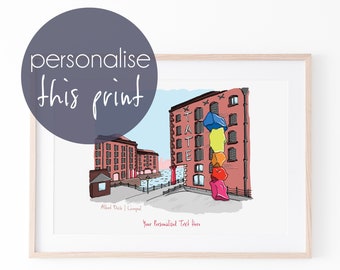 Personalised Liverpool Albert Dock Illustration, Liverpool Landmarks Print