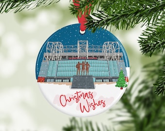 Old Trafford Xmas Bauble, Man Utd Ceramic Tree Decoration