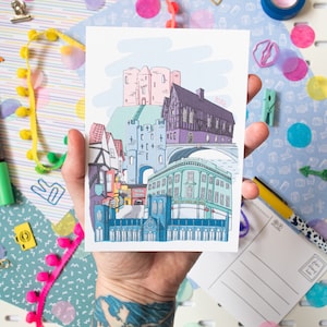 York Postcard, Skyline Illustration