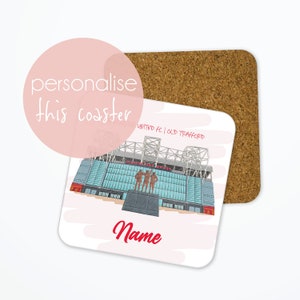Personalised Man Utd Coaster, Old Trafford Stadium